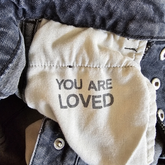 AMO Button Front Audrey w/Snaps Slim Straight Jeans Black Gray Vixen, size 24 - Picture 7 of 10